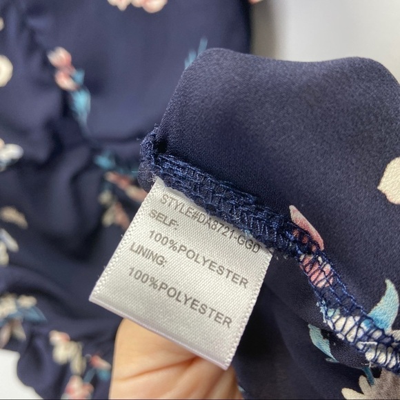 Dee Elly Faux Wrap V Neck Floral Mini Dress Sz S - Picture 8 of 9